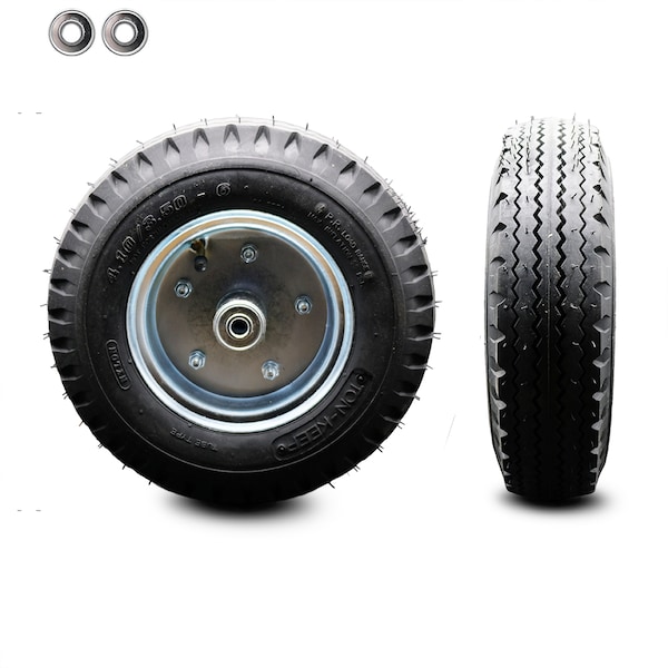 SCC - 12" x 3.5" Pneumatic Wheel Only with 4" Centered Hub and Ball Bearings